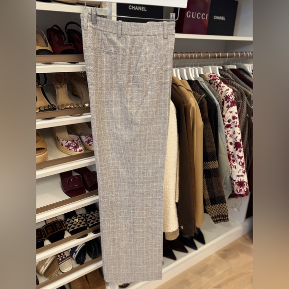 Lafayette 148 New York Sullivan Glen plaid wool blend boule’ Wide Leg Pants - Picture 12 of 16